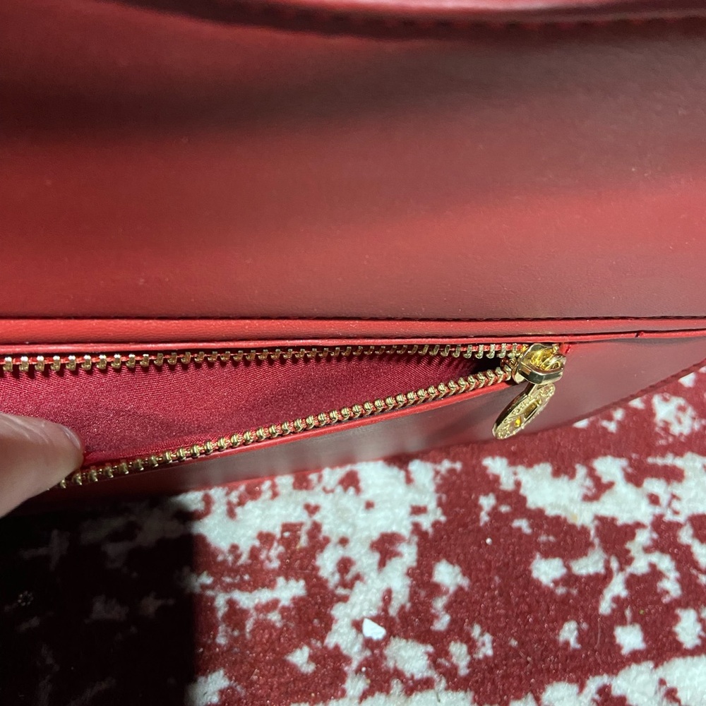 NWT Valentino Orlandi Red Crossbody Bag With Top Handle Carry. Made in Italy - Picture 5 of 15
